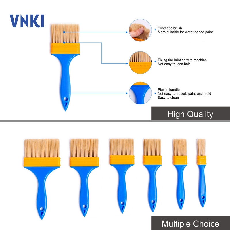 VNKI Chalk & Wax Paint Brush for Furniture - VNKI 6PCS Set Paint Brushes for Painting and Refinishing (1,1.5,2,2.5,3,4in â€¦ - Image 5